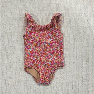 Crewcuts Girls Floral One-Piece Swimsuit - Pink, Orange, White